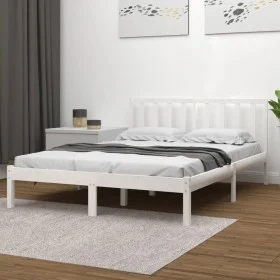 Estructura de cama madera maciza de pino blanco 200x200 cm de vidaXL, Camas y somieres - Ref: Foro24-3105092, Precio: 136,98 ...
