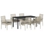 Conjunto de Comedor de Jardín 7 pcs Gris Claro Poliratán en Sillas de jardín | Comprar online en Foru.es