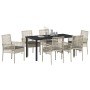 Conjunto de Comedor de Jardín 7 pcs Gris Claro Poliratán en Sillas de jardín | Comprar online en Foru.es