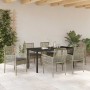Conjunto de Comedor de Jardín 7 pcs Gris Claro Poliratán en Sillas de jardín | Comprar online en Foru.es
