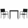 Conjunto de Comedor de Jardín 3 pcs Negro ratán sintético en Sillas de jardín | Comprar online en Foru.es