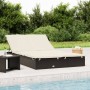 Tumbona 2 personas ratán sintético con cojines negro de vidaXL, Tumbonas - Ref: Foro24-319645, Precio: 244,99 €, Descuento: %