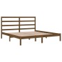 Estructura de cama madera maciza de pino marrón miel 200x200 cm de vidaXL, Camas y somieres - Ref: Foro24-3104956, Precio: 15...