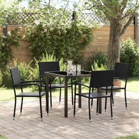 Conjunto de Comedor de Jardín 5 pcs Negro ratán sintético en Sillas de jardín | Comprar online en Foru.es