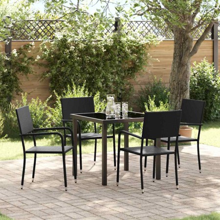 Conjunto de Comedor de Jardín 5 pcs Negro ratán sintético en Sillas de jardín | Comprar online en Foru.es