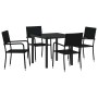 Conjunto de Comedor de Jardín 5 pcs Negro ratán sintético en Sillas de jardín | Comprar online en Foru.es