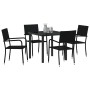Conjunto de Comedor de Jardín 5 pcs Negro ratán sintético en Sillas de jardín | Comprar online en Foru.es