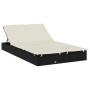Tumbona 2 personas ratán sintético con cojines negro de vidaXL, Tumbonas - Ref: Foro24-319645, Precio: 244,99 €, Descuento: %