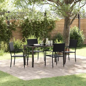 Conjunto de Comedor de Jardín 5 pcs Negro ratán sintético en Sillas de jardín | Comprar online en Foru.es