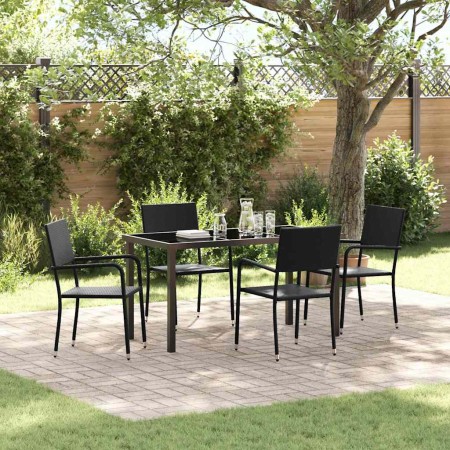 Conjunto de Comedor de Jardín 5 pcs Negro ratán sintético en Sillas de jardín | Comprar online en Foru.es