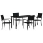 Conjunto de Comedor de Jardín 5 pcs Negro ratán sintético en Sillas de jardín | Comprar online en Foru.es