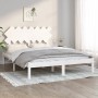 Estructura de cama de madera maciza blanco 150x200 cm de vidaXL, Camas y somieres - Ref: Foro24-3104874, Precio: 127,49 €, De...