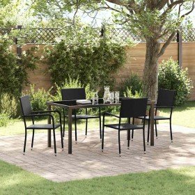 Conjunto de Comedor de Jardín 5 pcs Negro ratán sintético en Sillas de jardín | Comprar online en Foru.es