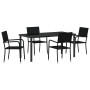 Conjunto de Comedor de Jardín 5 pcs Negro ratán sintético en Sillas de jardín | Comprar online en Foru.es