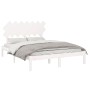 Estructura de cama de madera maciza blanco 150x200 cm de vidaXL, Camas y somieres - Ref: Foro24-3104874, Precio: 127,49 €, De...
