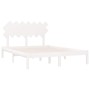 Estructura de cama de madera maciza blanco 150x200 cm de vidaXL, Camas y somieres - Ref: Foro24-3104874, Precio: 127,49 €, De...