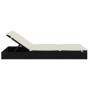 Tumbona 2 personas ratán sintético con cojines negro de vidaXL, Tumbonas - Ref: Foro24-319645, Precio: 244,99 €, Descuento: %