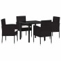 Conjunto de Comedor de Jardín 5 pcs Negro ratán sintético en Sillas de jardín | Comprar online en Foru.es