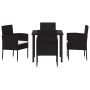 Conjunto de Comedor de Jardín 5 pcs Negro ratán sintético en Sillas de jardín | Comprar online en Foru.es