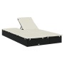 Tumbona 2 personas ratán sintético con cojines negro de vidaXL, Tumbonas - Ref: Foro24-319645, Precio: 244,99 €, Descuento: %