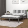 Estructura de cama de madera maciza de pino gris 200x200 cm de vidaXL, Camas y somieres - Ref: Foro24-3105093, Precio: 159,70...
