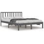 Estructura de cama de madera maciza de pino gris 200x200 cm de vidaXL, Camas y somieres - Ref: Foro24-3105093, Precio: 159,70...