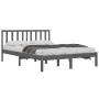 Estructura de cama de madera maciza de pino gris 200x200 cm de vidaXL, Camas y somieres - Ref: Foro24-3105093, Precio: 159,70...