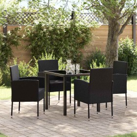 Conjunto de Comedor de Jardín 5 pcs Negro ratán sintético en Sillas de jardín | Comprar online en Foru.es