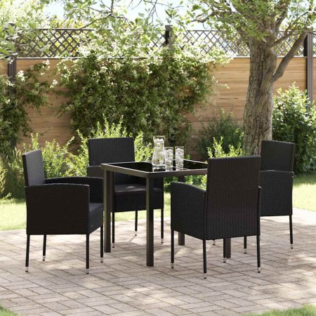 Conjunto de Comedor de Jardín 5 pcs Negro ratán sintético en Sillas de jardín | Comprar online en Foru.es