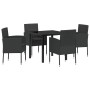 Conjunto de Comedor de Jardín 5 pcs Negro ratán sintético en Sillas de jardín | Comprar online en Foru.es
