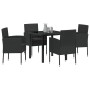 Conjunto de Comedor de Jardín 5 pcs Negro ratán sintético en Sillas de jardín | Comprar online en Foru.es