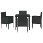 Conjunto de Comedor de Jardín 5 pcs Negro ratán sintético en Sillas de jardín | Comprar online en Foru.es