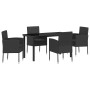 Conjunto de Comedor de Jardín 5 pcs Negro ratán sintético en Sillas de jardín | Comprar online en Foru.es