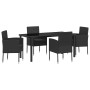 Conjunto de Comedor de Jardín 5 pcs Negro ratán sintético en Sillas de jardín | Comprar online en Foru.es