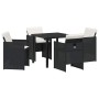 Conjunto de Comedor de Jardín 5 pcs Negro ratán sintético en Sillas de jardín | Comprar online en Foru.es