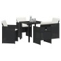 Conjunto de Comedor de Jardín 5 pcs Negro ratán sintético en Sillas de jardín | Comprar online en Foru.es
