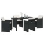 Conjunto de Comedor de Jardín con cojín 5 pcs Negro Poliratán en Sillas de jardín | Comprar online en Foru.es