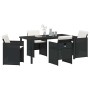 Conjunto de Comedor de Jardín con cojín 5 pcs Negro Poliratán en Sillas de jardín | Comprar online en Foru.es
