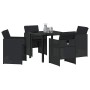 Conjunto de Comedor de Jardín con cojín 5 pcs Negro Poliratán en Sillas de jardín | Comprar online en Foru.es
