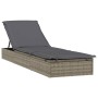 Tumbona 1 ud con cojín ratán sintético gris 201x55x62 cm de vidaXL, Tumbonas - Ref: Foro24-319631, Precio: 145,88 €, Descuent...