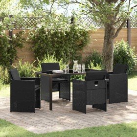 Conjunto de Comedor de Jardín 5 pcs Negro ratán sintético en Sillas de jardín | Comprar online en Foru.es