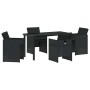 Conjunto de Comedor de Jardín 5 pcs Negro ratán sintético en Sillas de jardín | Comprar online en Foru.es