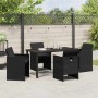 Conjunto de Comedor de Jardín 5 pcs Negro ratán sintético en Sillas de jardín | Comprar online en Foru.es