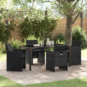 Conjunto de Comedor de Jardín 5 pcs Negro ratán sintético en Sillas de jardín | Comprar online en Foru.es