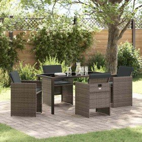 Conjunto de Comedor de Jardín 5 pcs Gris ratán sintético en Sillas de jardín | Comprar online en Foru.es