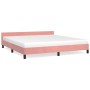 Estructura de cama con cabecero de terciopelo rosa 180x200 cm de vidaXL, Camas y somieres - Ref: Foro24-347590, Precio: 112,7...