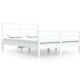 Estructura de cama de madera maciza de pino blanca 160x200 cm de vidaXL, Camas y somieres - Ref: Foro24-3105017, Precio: 135,...