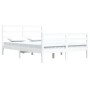 Estructura de cama de madera maciza de pino blanca 160x200 cm de vidaXL, Camas y somieres - Ref: Foro24-3105017, Precio: 135,...
