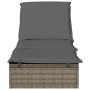 Tumbona 1 ud con cojín ratán sintético gris 201x55x62 cm de vidaXL, Tumbonas - Ref: Foro24-319631, Precio: 145,88 €, Descuent...