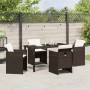 Conjunto de Comedor de Jardín 5 pcs Marrón ratán sintético en Sillas de jardín | Comprar online en Foru.es
